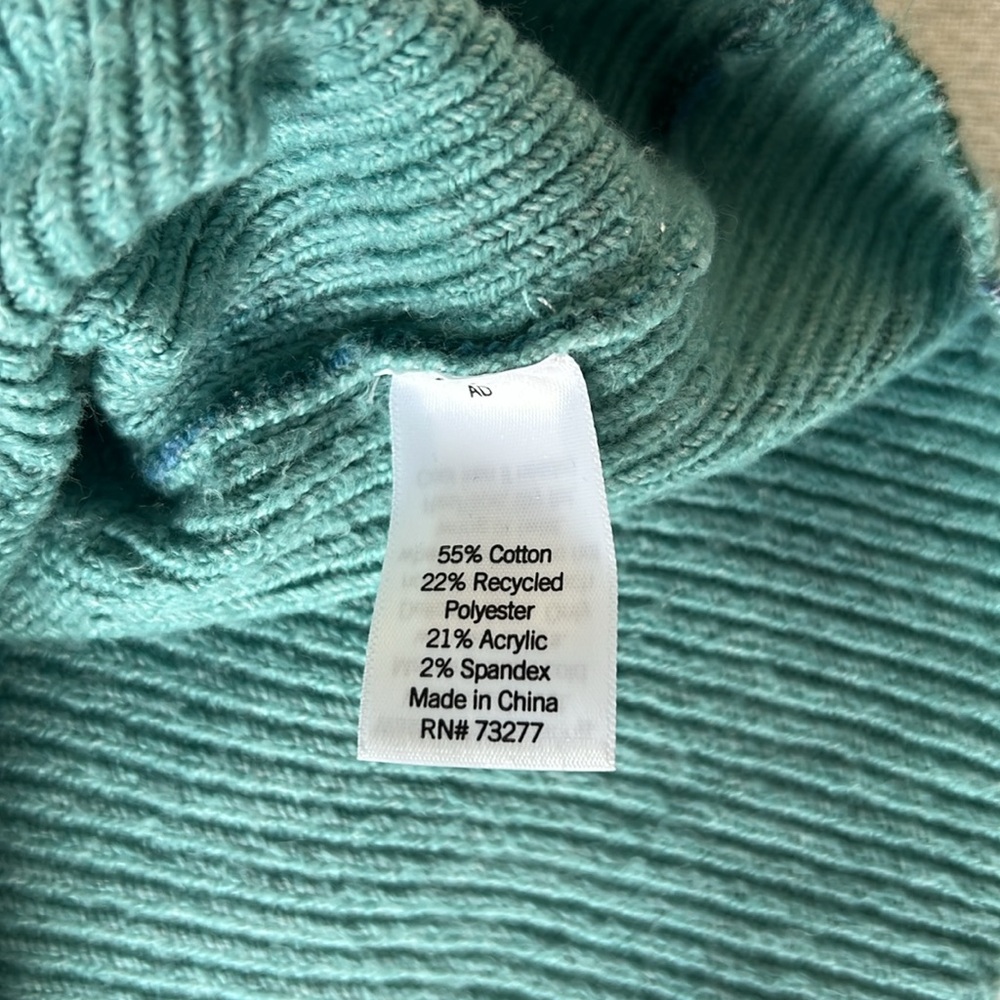 LC Lauren Conrad Green/Blue Floral Sweater Size 2XL - Picture 4 of 10